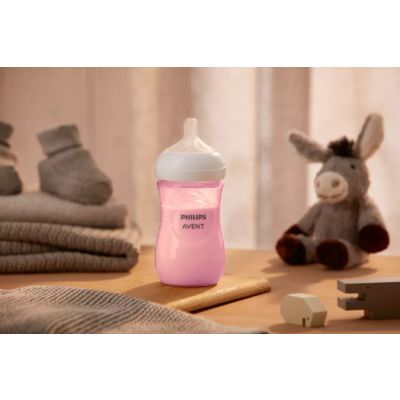 Philips Avent Fles Natural Response Roze 260ml Philips Avent Fles Natural Response Roze 260ml