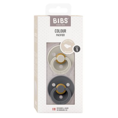 Bibs Fopspeen Latex Anatomical 0-6mnd Sand / Iron  (2-Pack)