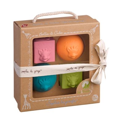 Sophie De Giraf So'Pure Set Van 2 Speelballen En 2 Stapelblokken
