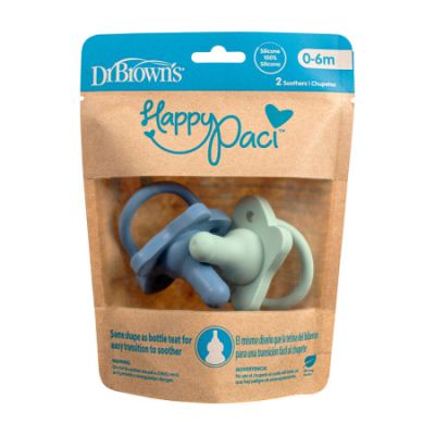 Dr. Brown's Fopspeen 0-6 mnd Siliconen HappyPaci Blauw & Groen
Dr. Brown's Fopspeen 0-6 mnd Siliconen HappyPaci Blauw & Groen