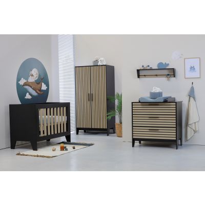 TWF Ledikant 60 x 120 - Commode 3 Laden - Hanglegkast 2 Deuren Milaan