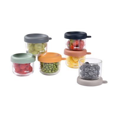 Beaba Glazen Bewaarpotje 150 ml - 6 Stuks - Color Mix Beaba Glazen Bewaarpotje 150 ml - 6 Stuks - Color Mix