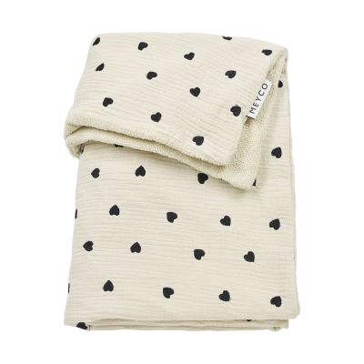 Meyco Deken Borduur Pre-Washed - 100 x 150 cm - Hydrofiel/Badstof - Sweet Heart Soft Sand