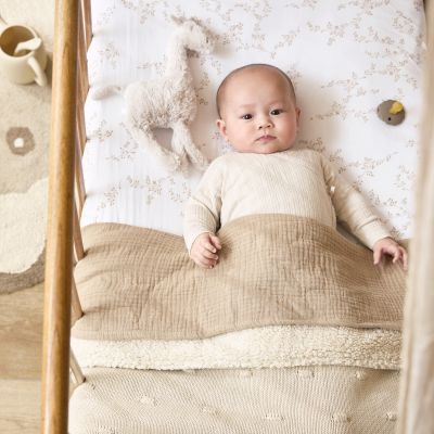 Meyco Baby Wiegdeken Teddy Knots Soft Sand 75 x 100 cm
