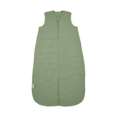 Meyco Baby Slaapzak Hydrofiel Gevoerd Uni Pre-Washed Olive Green 70 cm