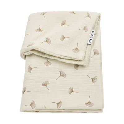 Meyco Baby Gingko Wiegdeken - 75 x 100 cm - Pre-Washed hydrofiel - Soft Sand