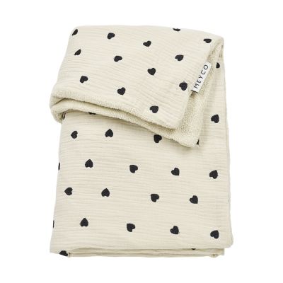 Meyco Baby Sweet Heart Wiegdeken - 75 x 100 cm - Pre-Washed Hydrofiel - Soft Sand