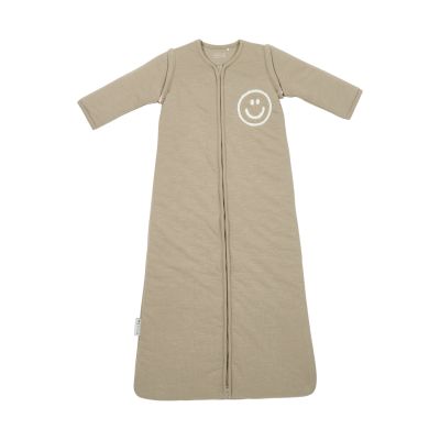 Meyco Baby Slaapzak Met Afritsbare Mouwen Slub Met Smile Applicatie Taupe / Offwhite 110 cm