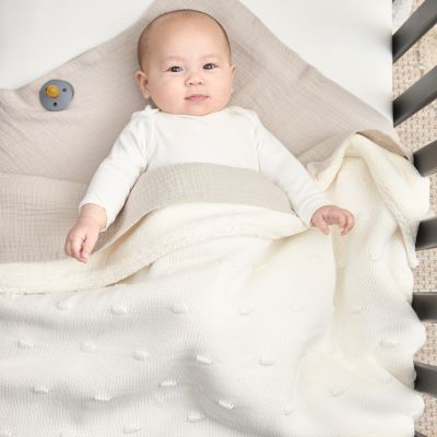Meyco Baby Wiegdeken Teddy Knots Offwhite 75 x 100 cm