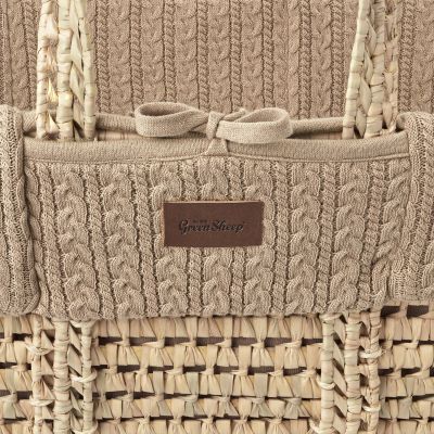 The Little Green Sheep Moses Mandje En Matras Organic Knitted Truffle The Little Green Sheep Moses Mandje En Matras Organic Knitted Truffle