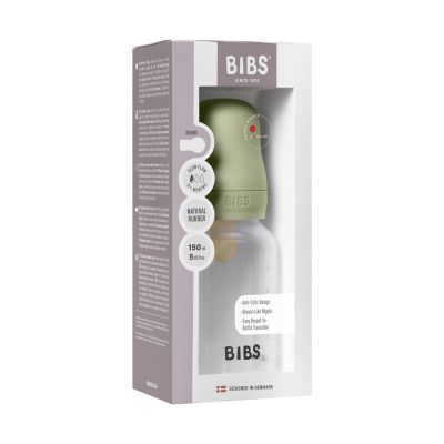 BIBS Fles - Slow Flow - 150 ml - Latex - Sage - Ronde Speen