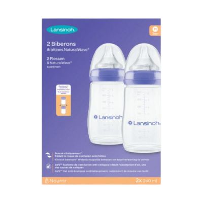 Lansinoh Fles Met Natural Wave Speen 240 ml (2 stuks) Lansinoh Fles Met Natural Wave Speen 240 ml (2 stuks)