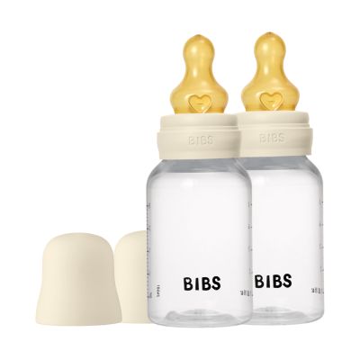 BIBS Fles - Slow Flow - 2 Pack - 150 ml - Latex - Ivory - Ronde Speen