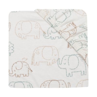 Jollein Hoeslaken Jersey 60x120cm - Elephant Tales