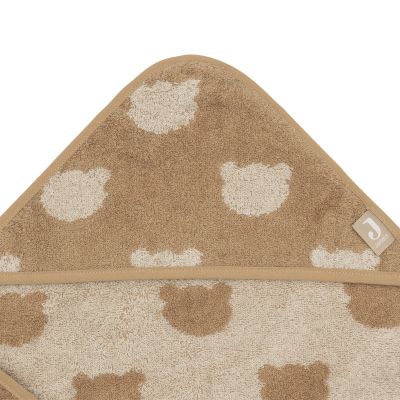 Jollein Jacquard Badcape - Badstof - 75x75 cm - Teddy Bear Jollein Jacquard Badcape - Badstof - 75x75 cm - Teddy Bear