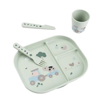 Done by Deer Foodie Dinerset met Zuignap - Tiny Farm - Groen