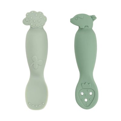 Done By Deer Tiny Farm Oefen Lepel Set - Green Done By Deer Tiny Farm Oefen Lepel Set - Green