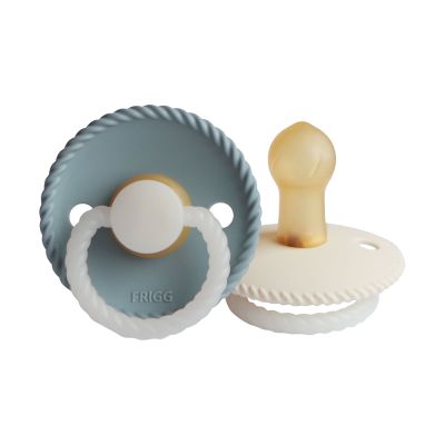Frigg Rope Night Fopspeen - 6-18 mnd (2 stuks) - Stone Blue/Cream
