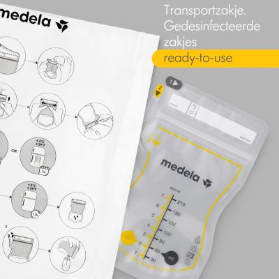 Medela Moedermelkbewaarzakjes Met Schenktuit 210ml 50st Medela Moedermelkbewaarzakjes Met Schenktuit 210ml 50st