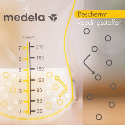 Medela Moedermelkbewaarzakjes Met Schenktuit 210ml 50st Medela Moedermelkbewaarzakjes Met Schenktuit 210ml 50st