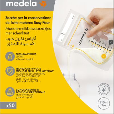 Medela Moedermelkbewaarzakjes Met Schenktuit 210ml 50st Medela Moedermelkbewaarzakjes Met Schenktuit 210ml 50st