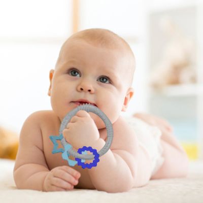 Babyjem Bijtring Silicone Speeltjes Blauw