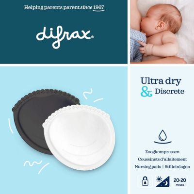 Difrax Zoogkompressen Zwart Wit 40 Stuks