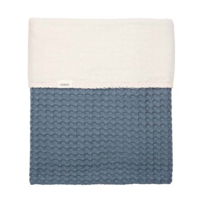 Koeka Amsterdam Wafel Wiegdeken - Maat 100 x 75 - Cotton Fleece - Bluestone