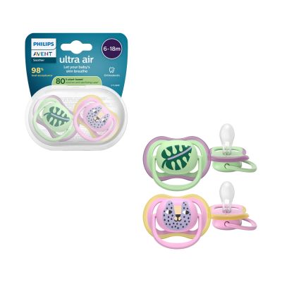 Philips Avent Ultra Air Fopspeen - 6-18 Mnd - 2 Stuks - Plant-based Philips Avent Ultra Air Fopspeen - 6-18 Mnd - 2 Stuks - Plant-based