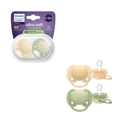 Philips Avent Ultra Soft Fopspeen - 6-18 Mnd - 2 Stuks - Plant-based Philips Avent Ultra Soft Fopspeen - 6-18 Mnd - 2 Stuks - Plant-based