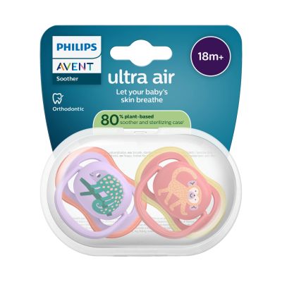 Philips Avent Ultra Air Fopspeen - 18+ Mnd - 2 Stuks - Plant-based Philips Avent Ultra Air Fopspeen - 18+ Mnd - 2 Stuks - Plant-based