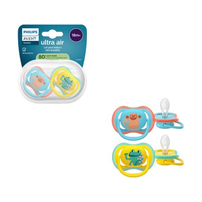 Philips Avent Ultra Air Fopspeen - 18+ Mnd - 2 Stuks - Plant-based Philips Avent Ultra Air Fopspeen - 18+ Mnd - 2 Stuks - Plant-based