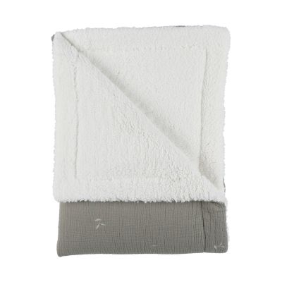 Noukie's F&O Deken - 100 x 140 cm - Mousseline/Sherpa - Kaki Noukie's F&O Deken - 100 x 140 cm - Mousseline/Sherpa - Kaki