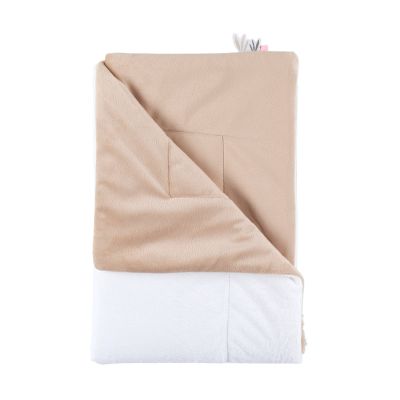Noukie's F&O Deken - 75 x 100 cm - Veloudoux - Beige/Wit Noukie's F&O Deken - 75 x 100 cm - Veloudoux - Beige/Wit