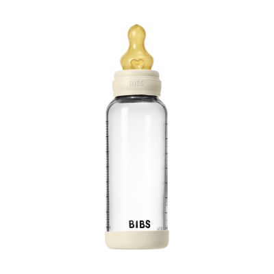 BIBS Fles - Medium Flow - 240 ml - Glas/Latex - Ivory