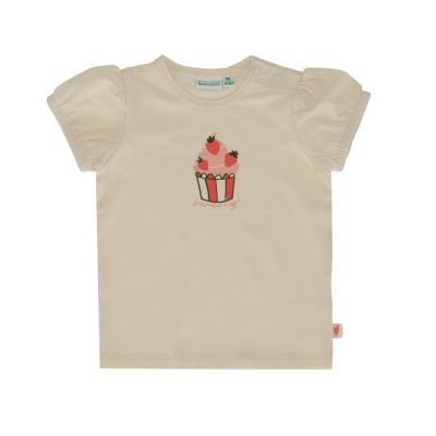 Babylook Strawberries T-Shirt Korte Mouw - Maat 74 - Buttercream Babylook Strawberries T-Shirt Korte Mouw - Maat 74 - Buttercream