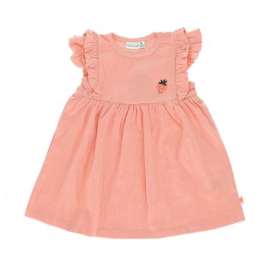 Babylook Strawberries Jurk - Maat 50 - Crepe Coral Almond Babylook Strawberries Jurk - Maat 50 - Crepe Coral Almond