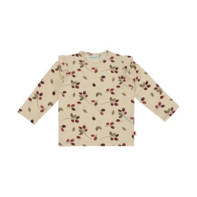 Babylook Berry T-shirt Lange Mouw Met Ruches - Buttercream