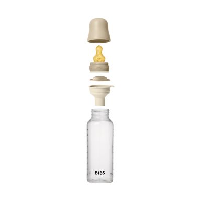 Bibs Glow Glazen Fles - 270 ml - Latex Flesspeen - Vanilla