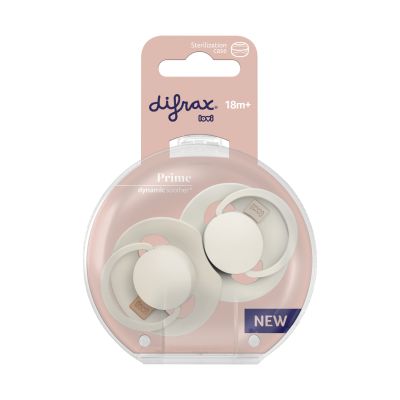 Difrax Dynamic Lovi Prime Fopspeen - Rond - 2 Stuks - 18+ Mnd - Coconut/Ivory