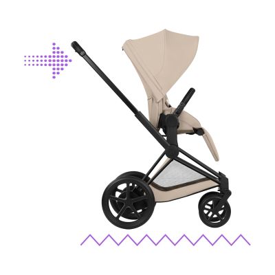 Cybex E-Priam 5 Comfort 2-in-1 Kinderwagen Matt Black - Cozy Beige Cybex E-Priam 5 Comfort 2-in-1 Kinderwagen Matt Black - Cozy Beige