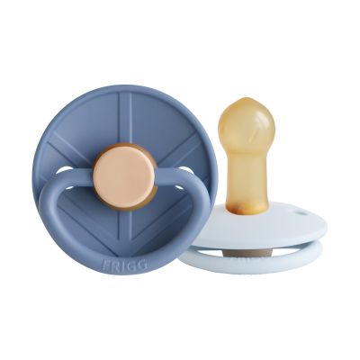 FRIGG Little Viking Fopspeen - Rond - 2 Stuks - 6-18 Mnd - Ocean View/Powder Blue