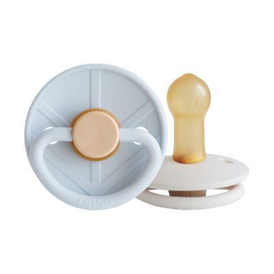 FRIGG Little Viking Fopspeen - Rond - 2 Stuks - 6-18 Mnd - Powder Blue/Cream