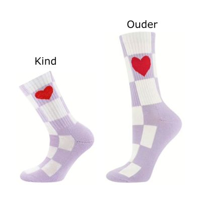 Ewers Tennissokken Set Kind en Ouder - Heart/Check