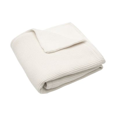 Jollein Wiegdeken Basic Knit Ivory/Coral Fleece 75 x 100 cm
