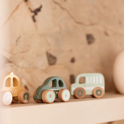 Jollein Houten Auto Op Wielen - 3 Stuks Jollein Houten Auto Op Wielen - 3 Stuks