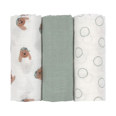 Lässig Swaddle & Burp Multidoek M GOTS Tiny Team Dog – 3 pcs 60 x 60 cm Lässig Swaddle & Burp Multidoek M GOTS Tiny Team Dog – 3 pcs 60 x 60 cm