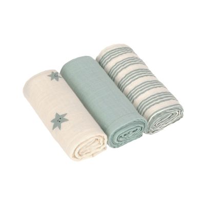 Lässig Tiny Team Swaddle & Burp Doeken - 3 Stuks - 60 x 60 cm