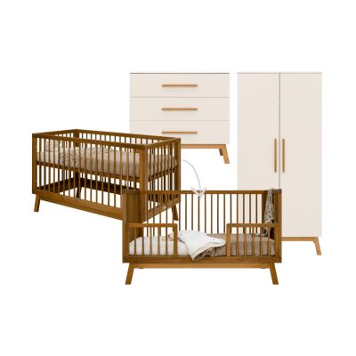 Bopita Ledikant 70 x 140 - Commode - 2-Deurskast - Kaleo - Dune /Rose Wood Bopita Ledikant 70 x 140 - Commode - 2-Deurskast - Kaleo - Dune /Rose Wood