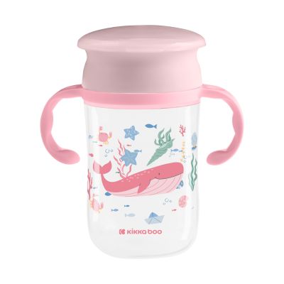Kikkaboo Diepzee 360 Drinkbeker - 300ml - Roze Kikkaboo Diepzee 360 Drinkbeker - 300ml - Roze